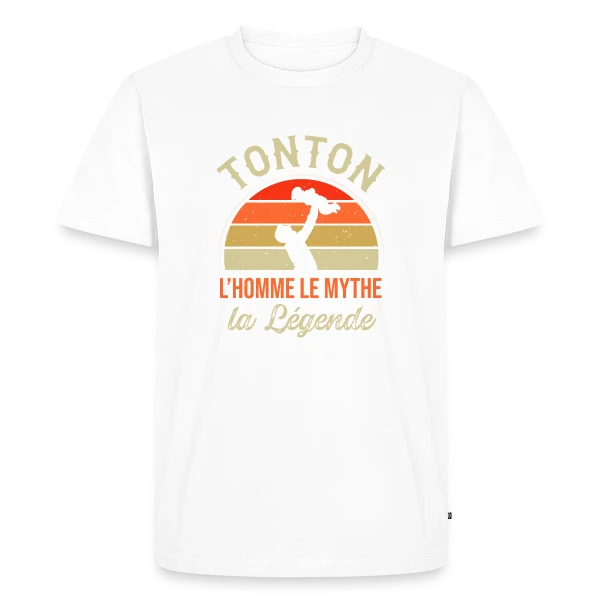 Maquette de T-shirt Premium bio Homme « Tonton : L'Homme, Le Mythe, La Légende » à personnaliser