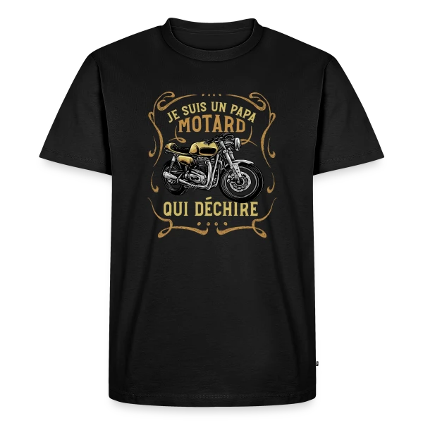 Papa Motard Qui Déchire - Cadeau Humour Moto sur T-shirt Premium bio Homme