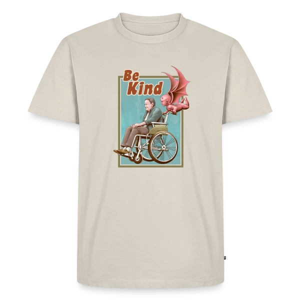 Maquette de T-shirt Premium bio Homme « Soyez Gentil : Message Positif » à personnaliser