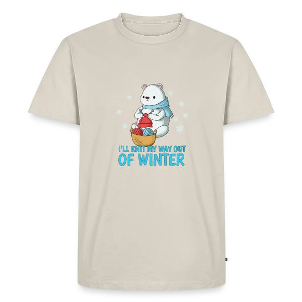 Ours Polaire Tricote l'Hiver sur T-shirt Premium bio Homme