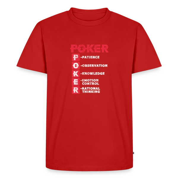 Maquette de T-shirt Premium bio Homme « La Vie est un Poker » à personnaliser