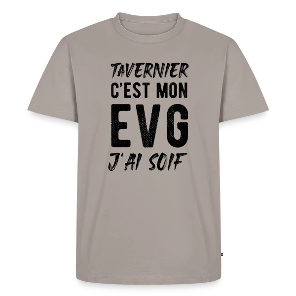 Maquette de T-shirt Premium bio Homme « EVG Tavernier J'ai Soif » à personnaliser