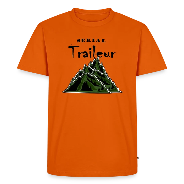 Maquette de T-shirt Premium bio Homme « Serial Traileur » à personnaliser