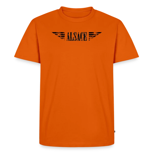 Maquette de T-shirt Premium bio Homme « Humour Alsace Force Aérienne » à personnaliser