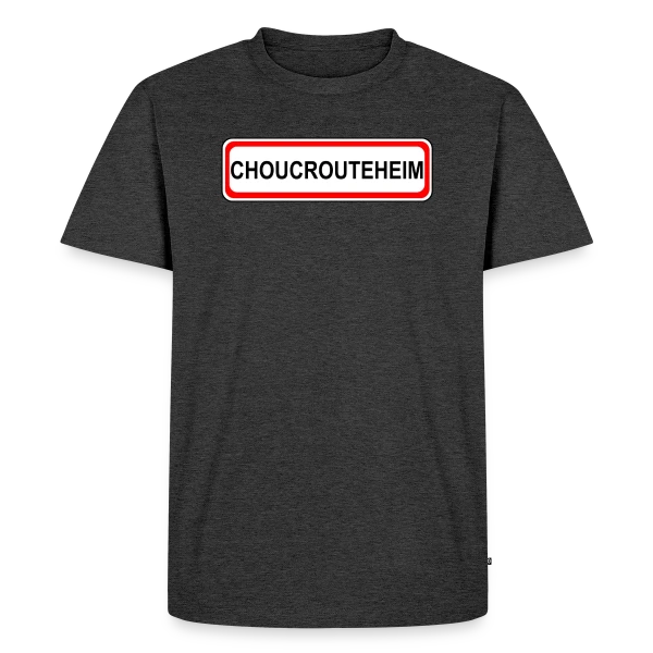 Maquette de T-shirt Premium bio Homme « Choucrouteheim: Capitale de la Choucroute » à personnaliser