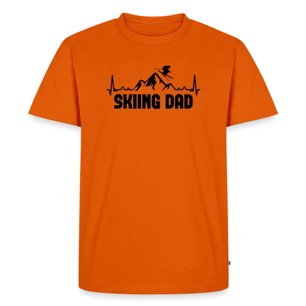 Maquette de T-shirt Premium bio Homme « Skifahren DAD: Papa Skieur Rétro » à personnaliser