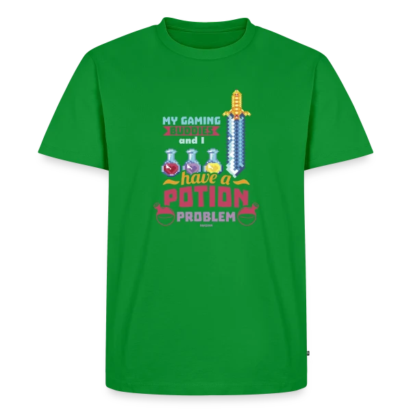 Maquette de T-shirt Premium bio Homme « Game Nerd - Console Gaming & Manette » à personnaliser
