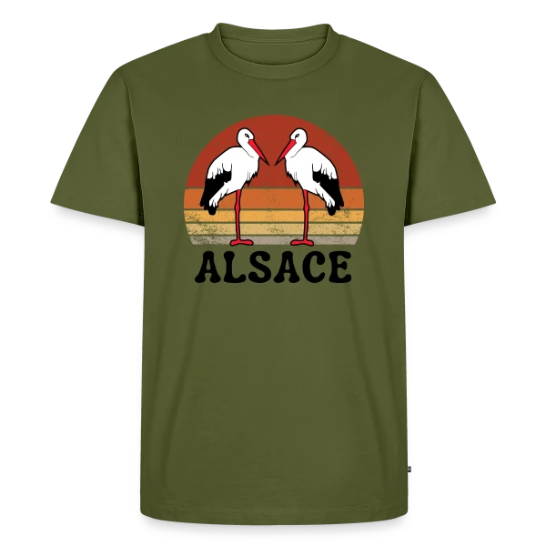 Cigognes Alsace Rétro Sunset sur T-shirt Premium bio Homme