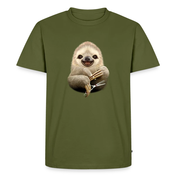 Paresseux Barbier : La Précision Lente sur T-shirt Premium bio Homme