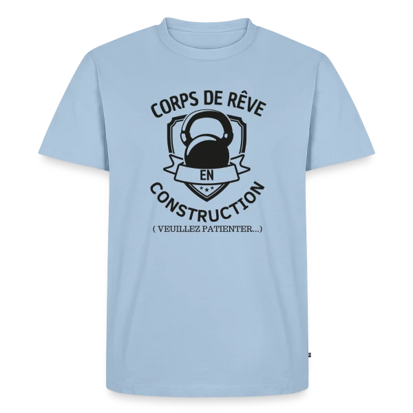 Maquette de T-shirt Premium bio Homme « Humour Musculation: Le Classique » à personnaliser
