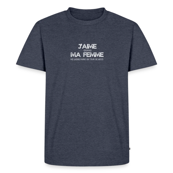 Humour Moto 'Quand Ma Femme Me Laisse Faire un Tour' sur T-shirt Premium bio Homme