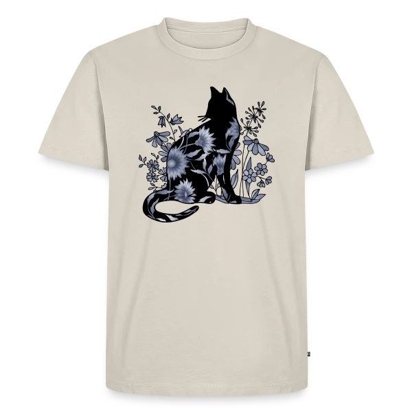 Chat Fleuri Élégant sur T-shirt Premium bio Homme