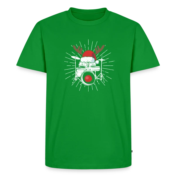 Maquette de T-shirt Premium bio Homme « Batterie Pyjama Noël Festif » à personnaliser