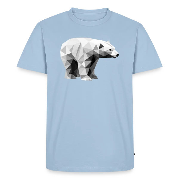 Maquette de T-shirt Premium bio Homme « Ours Polaire Géométrique » à personnaliser