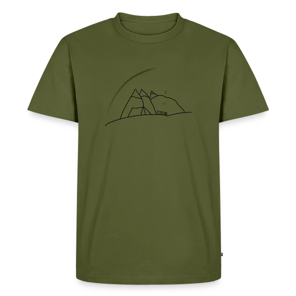 Esquisse Montagne et Tente sur T-shirt Premium bio Homme