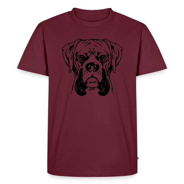 Maquette de T-shirt Premium bio Homme « Jeune Boxer, Chien Combattant » à personnaliser