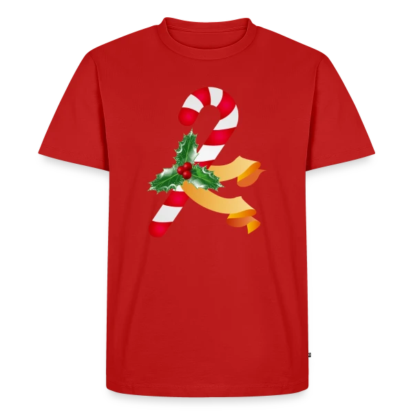 Sucre d'Orge et Houx pour la Période des Fêtes sur T-shirt Premium bio Homme