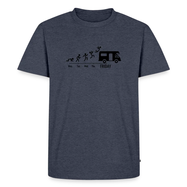 Maquette de T-shirt Premium bio Homme « Conducteur de Camping-Car en Week-End » à personnaliser