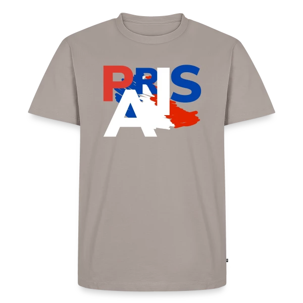 Maquette de T-shirt Premium bio Homme « Paris Tricolore Moderne » à personnaliser