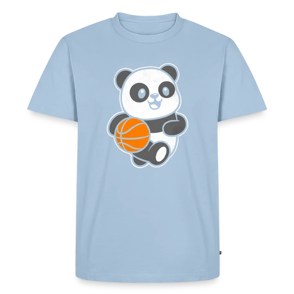 Maquette de T-shirt Premium bio Homme « Panda Basketteur » à personnaliser