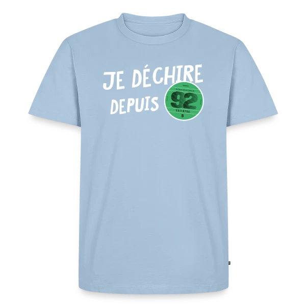 Maquette de T-shirt Premium bio Homme « Anniversaire 1992 'Je Dékire' - Vignette Automobile Rétro » à personnaliser