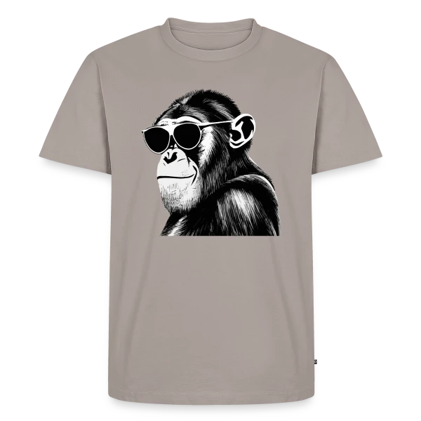 Maquette de T-shirt Premium bio Homme « Chimpanzé Cool Lunettes » à personnaliser