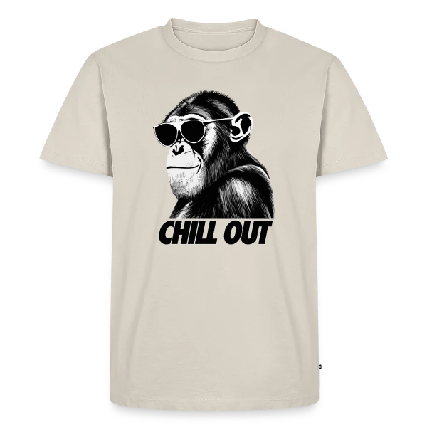 Maquette de T-shirt Premium bio Homme « Chimpanzé Relax » à personnaliser
