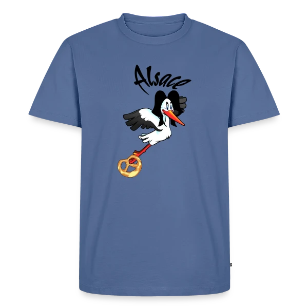 Maquette de T-shirt Premium bio Homme « Logo Cigogne Alsace » à personnaliser