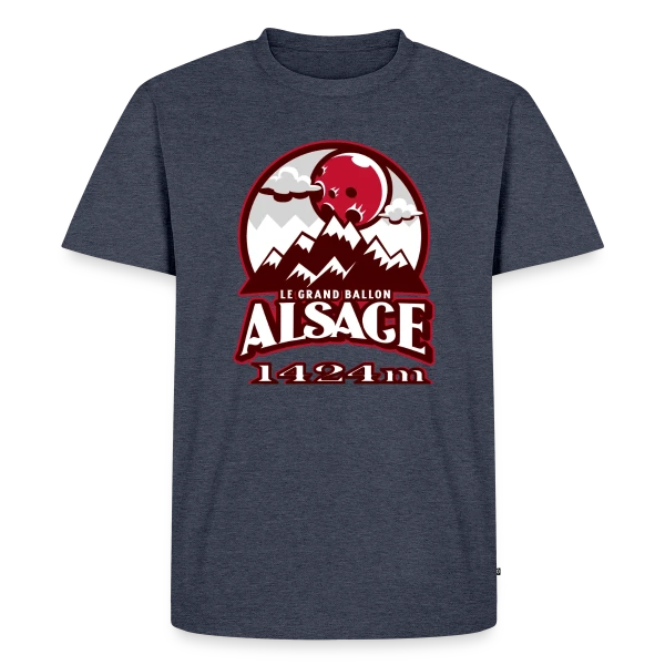 Maquette de T-shirt Premium bio Homme « Alsace : Le Grand Ballon des Vosges (1424m) » à personnaliser