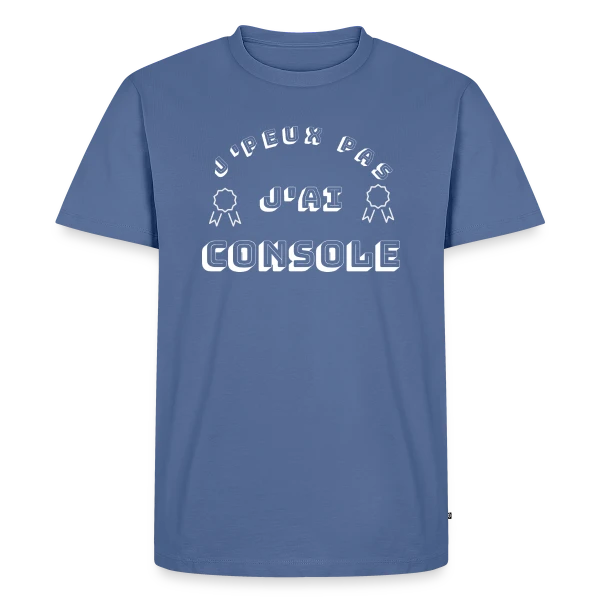 Maquette de T-shirt Premium bio Homme « J'Peux Pas J'Ai Console : T-Shirt Humour Gamer » à personnaliser