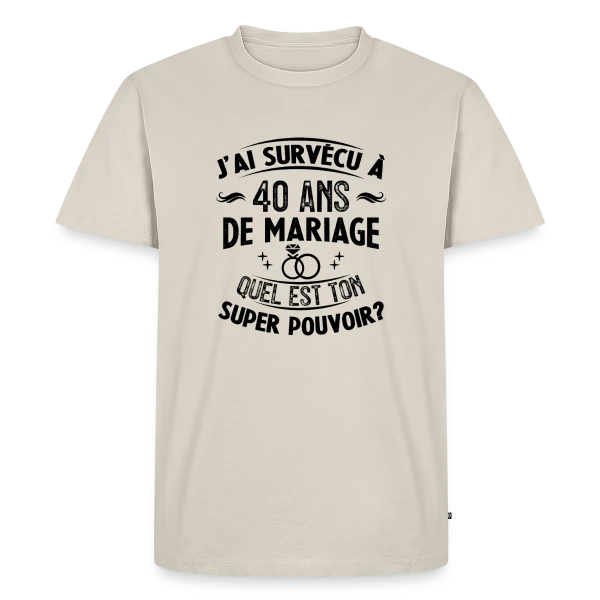 Noces de Rubis : Mon Super Pouvoir sur T-shirt Premium bio Homme