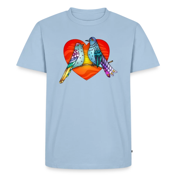 Maquette de T-shirt Premium bio Homme « Envol Poétique des Oiseaux » à personnaliser