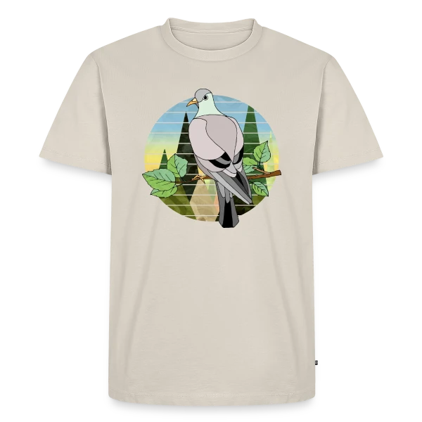 Maquette de T-shirt Premium bio Homme « L'Oiseau Libre » à personnaliser