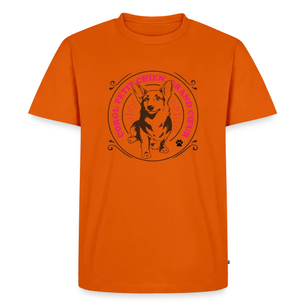 Corgi Grand Cœur: Adorable T-shirt pour Amoureux des Chiens sur T-shirt Premium bio Homme