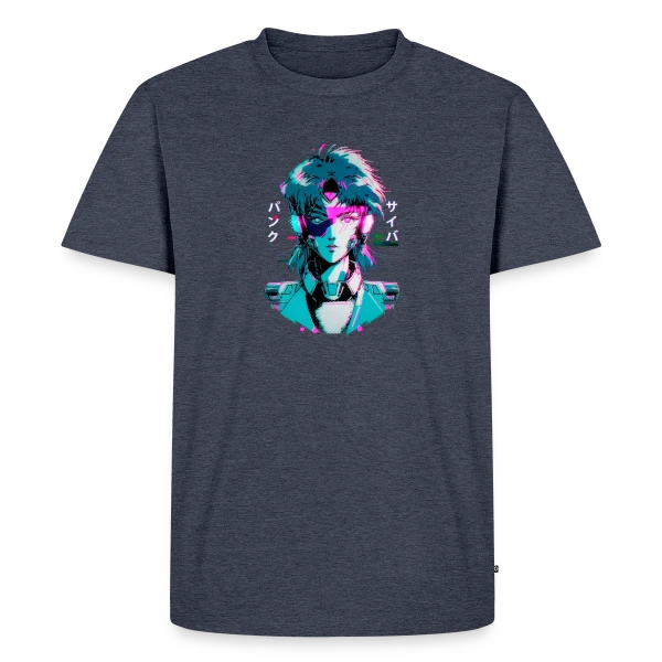 Cyberpunk Anime Girl : Esthétique Glitch Années 80 sur T-shirt Premium bio Homme