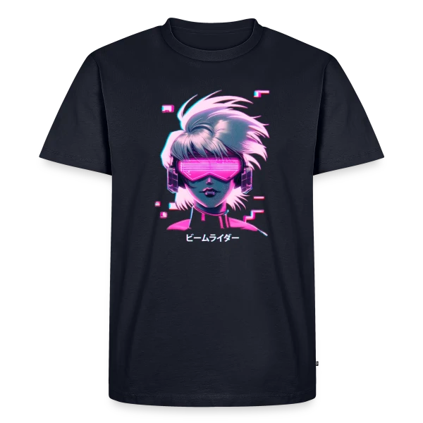 Synthwave Anime Girl : Cyberpunk Néon Rétro sur T-shirt Premium bio Homme
