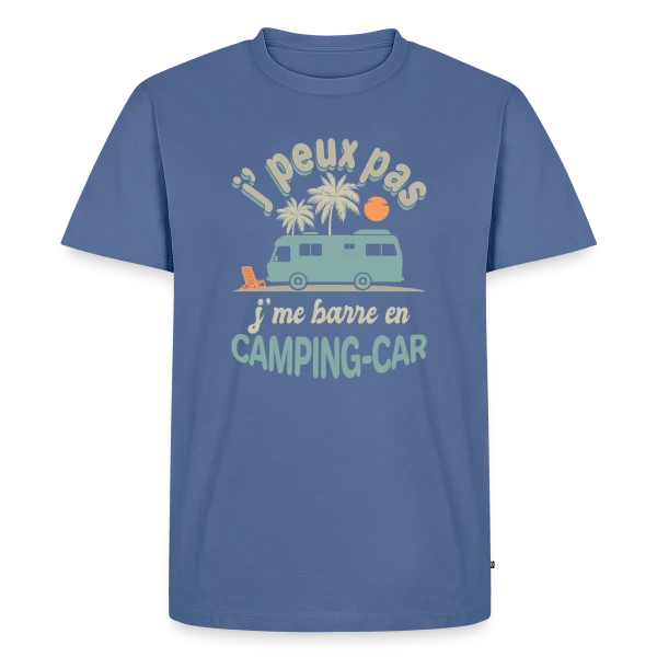 Maquette de T-shirt Premium bio Homme « Je Me Barre en Camping-Car à Agadir! Humour Retraite » à personnaliser