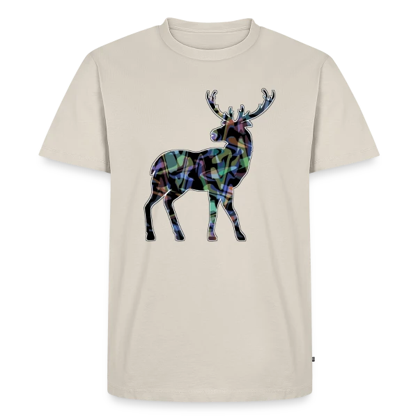 Maquette de T-shirt Premium bio Homme « Majestueux Cerf » à personnaliser