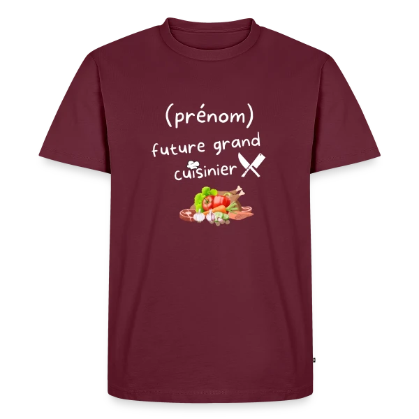 Maquette de T-shirt Premium bio Homme « De Cuisine Personnalisé : Pour les Passionnés » à personnaliser