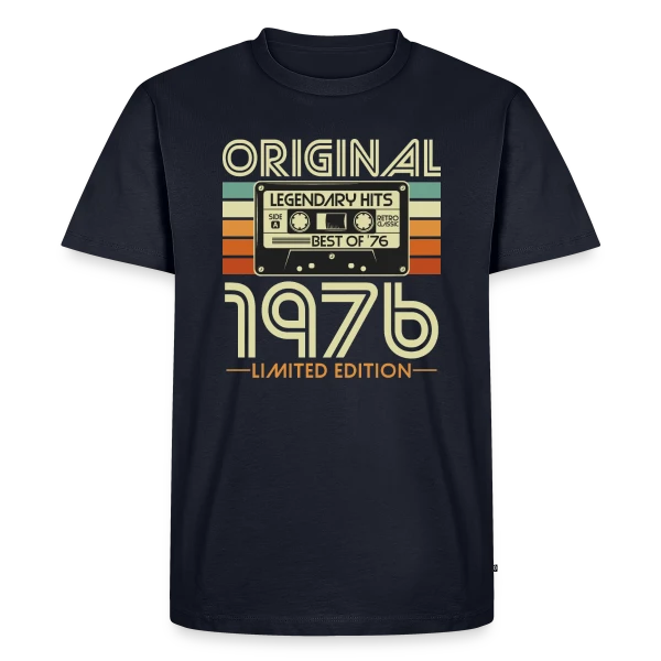 Cassette Rétro 1976 Légendaire sur T-shirt Premium bio Homme