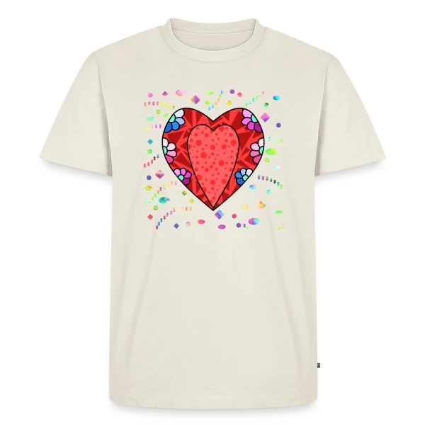 Maquette de T-shirt Premium bio Homme « Cœur Tendance » à personnaliser