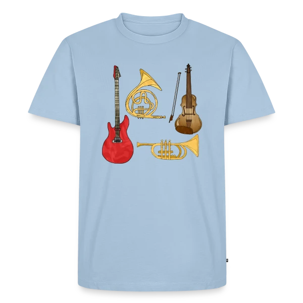 Maquette de T-shirt Premium bio Homme « Passion Musique & Instruments » à personnaliser