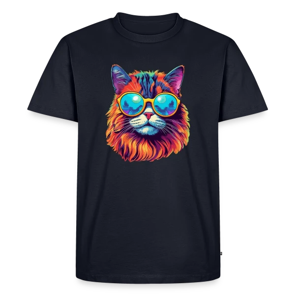 Chat Hippie Psychédélique sur T-shirt Premium bio Homme