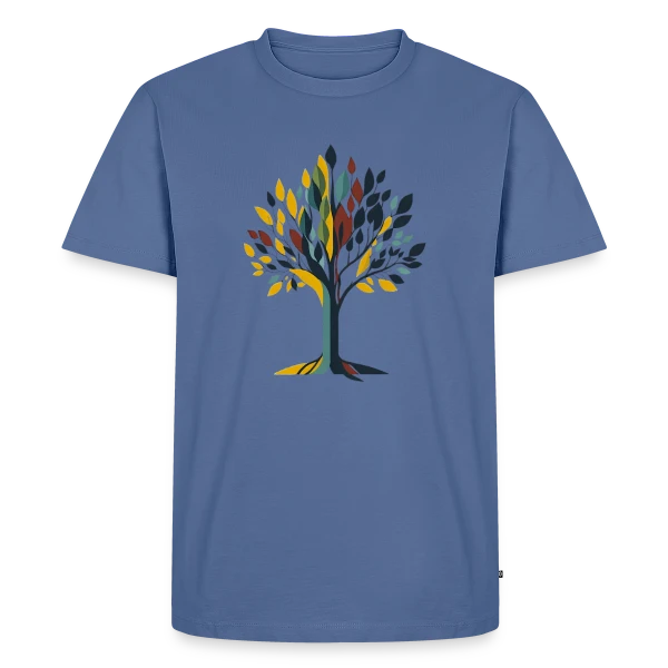 Maquette de T-shirt Premium bio Homme « Arbre Style Mid-Century Modern » à personnaliser