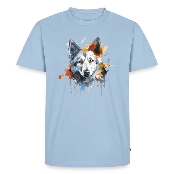 Loup Aquarelle Stylisé sur T-shirt Premium bio Homme