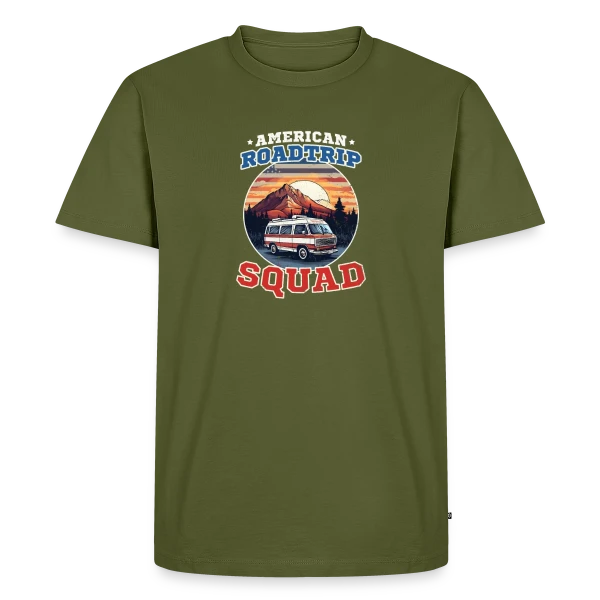 Équipe Road Trip Américain Van sur T-shirt Premium bio Homme