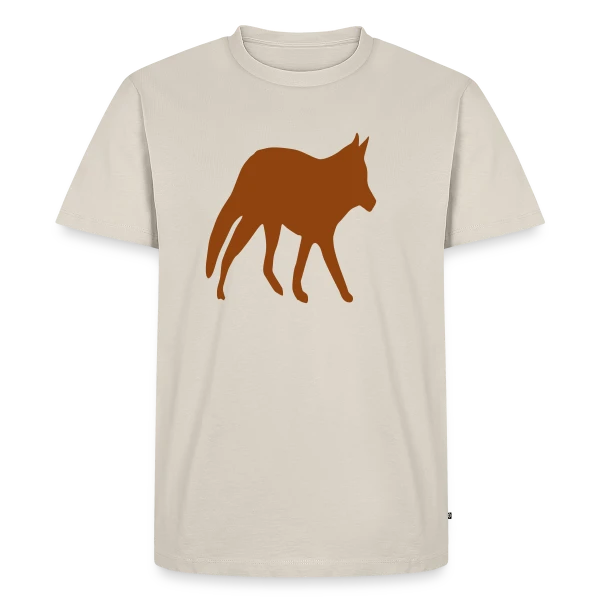 Maquette de T-shirt Homme Bio - Silhouette Renard Sauvage à personnaliser