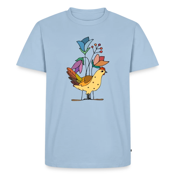 Maquette de T-shirt Premium bio Homme « L'Oiseau Majestueux » à personnaliser