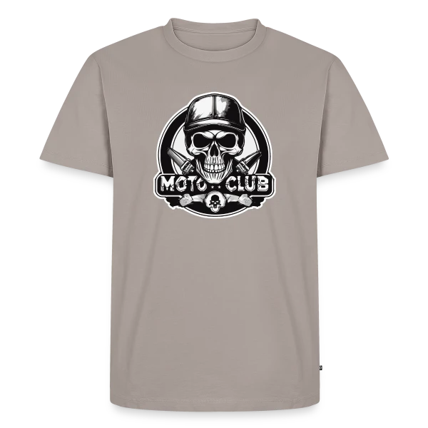 Tête de Mort Motard Rétro – Club Moto sur T-shirt Premium bio Homme