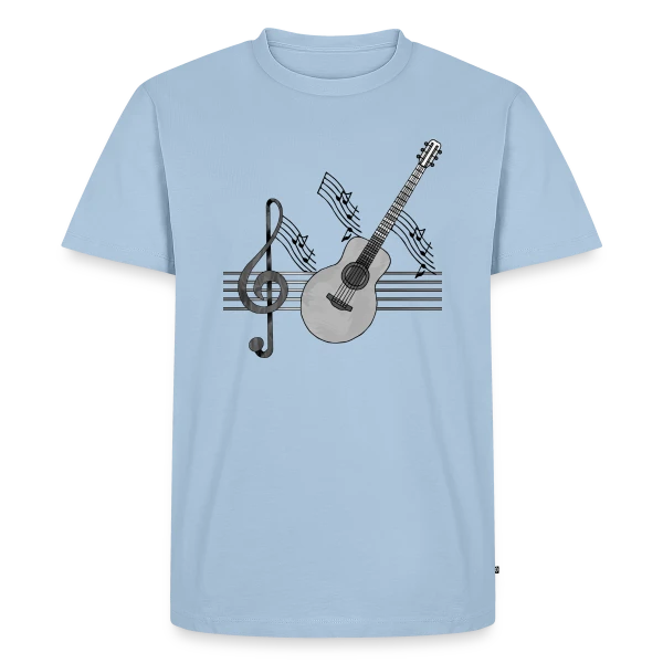 Maquette de T-shirt Premium bio Homme « Guitare Passion » à personnaliser